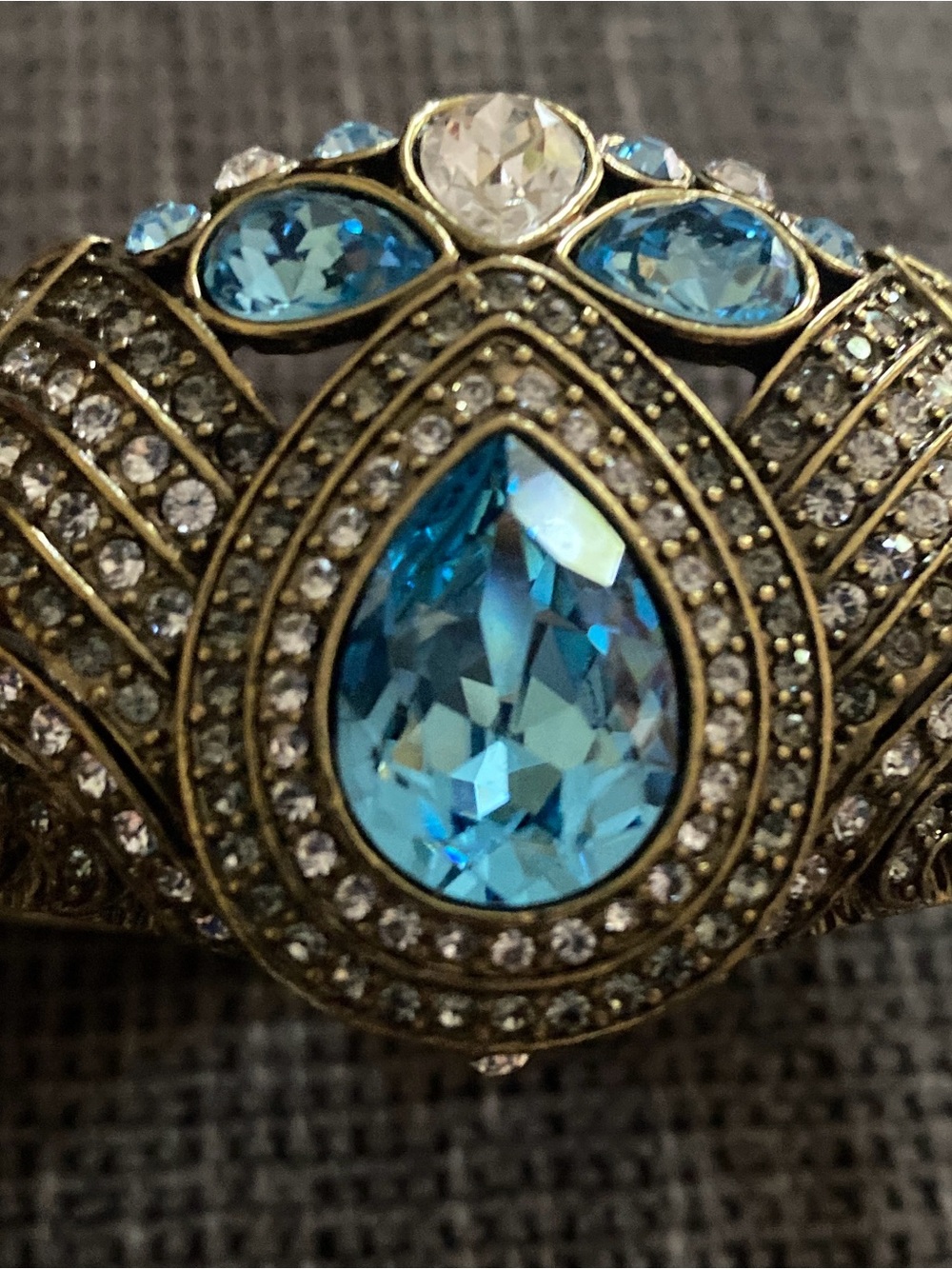 Heidi Daus Blue Teardrop Crystal Statement Bracelet
